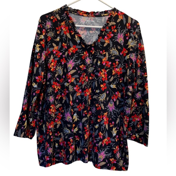 Lands End Ruffle V-Neck Top - Petite Large - Picture 15 of 15